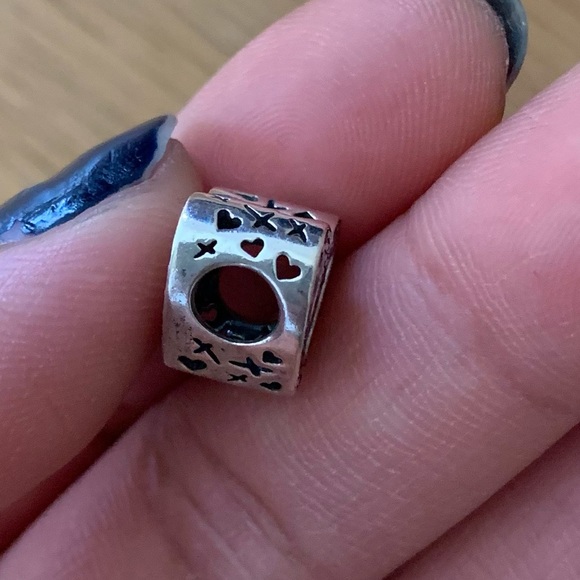 Retired Pandora Sparkling Ruby Red Freehand Heart Charm Sterling Silver EUC - Picture 8 of 9